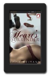 Cover of the lesbian erotic romance Heart's Surrender by Emma Weimann