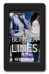 Cover of the lesbian romance Between the Lines by KD Williamson